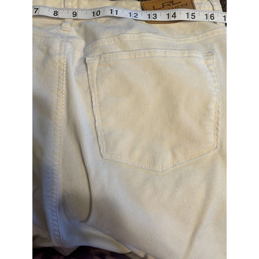 Lauren Ralph Lauren LRL Petite Cream Corduroy Pants 14P Bootcut Stretch - Picture 8 of 8
